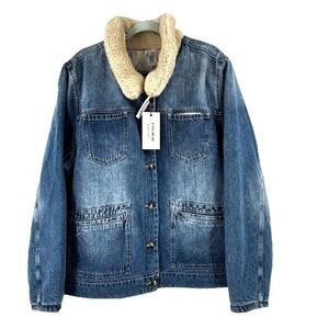 NEW Idyllwind Reversible Sherpa Blanket Denim Jacket Womens XXXL Landman Cowgirl